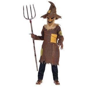 Scary Scarecrow Kids Halloween Costume Size XL 14-16 Years